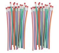 minkissy 60 Pièces Crayon Souple Flexible en Plastique Rayé pour Élèves | Écriture Fluide, Pression Stable, Ne Se Casse Pas, Fournitures Scolaires pour arçon et Filles et Concours