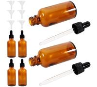 minkissy 6pièces Flacons Pour Huiles Essentielles Avec Compte-gouttes Et Entonnoirs Design Compact Pour Voyages Ou Échantillons