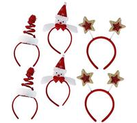 minkissy 6pièces Serre-tête De Noël Avec Étoiles Bonhommes Sapins Lot De Bandeaux De Noël Pour Cheveux