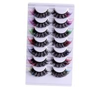 minkissy 7 Paires Extensions De Cils De Couleur Recourbe-cils Faux Cils Fatigué Cils En Grappe Bande Fouetter Cils Colorés Individuels Pré Cils Individuels Duo Fibre Chimique