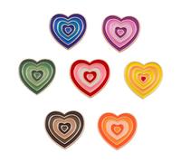 minkissy 7 pièces Lot de Badges Broches Cœur Dégradé Arc-ciel Accessoire Chic pour Robe et Festival Épingles Décoratives pour Vêtement Femme