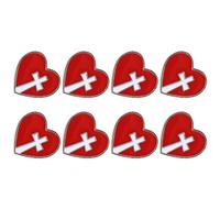 minkissy 8 Pièces Broche Forme de Cœur avec Croix Rouge Symbole de Charité et Solidarité Accessoire Métal Léger pour Événements Caritatifs et Sensibilisation