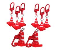 minkissy 8 pièces Porte Clés Cône de Circulation Rouge Pendentif Mignon Suspendu Cadeau Fête et Décoration Sac pour Femmes et Filles