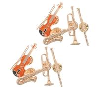 minkissy 8pièces Broches Instruments Musique Broches Métal Trompette Clarinette Violon Épingles Revers Musicien Homme Femme Ensemble Bijoux Fantaisie