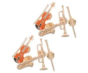 minkissy 8pièces Broches Instruments Musique Broches Métal Trompette Clarinette Violon Épingles Revers Musicien Homme Femme Ensemble Bijoux Fantaisie