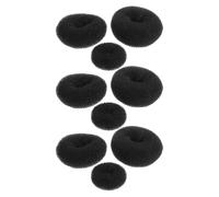 minkissy 9pcs Donuts en Nylon Noirs pour Chignons, Choix Multiple de Tailles Petit, Moyen, Grand, Accessoire Facile pour Coiffure Élégante de Femmes