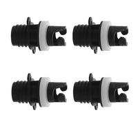 minkissy Adaptateur de Valve de Gonflage pour Kayak en PVC Noir, Design Étanche Technologie D'inflation Rapide, pour Sorties en Famille et Pêche, Pack de 4 Pièces