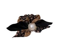minkissy Anneau de cheveux nœud bandes de cheveux bruns tresser arc scrunchies hair band bandeau cheveux accessoires cheveux femme cravates de cheveux doux strass Black