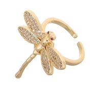 minkissy Anneau Libellule Bagues Réglables Pour Femmes Bagues De Mode Bagues En or Pour Femmes Bague De Déclaration Bagues Pour Femmes Bijoux Placage Préservant La Couleur Golden
