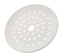 minkissy Assiette à Vapeur Ronde pour Égoutter L'eau 18 Trous en Céramique Blanche pour Restaurants et Cuisines