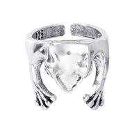 minkissy Bague Argent Réglable Rétro Créative Unisexe Anneau Décoratif Pour Doigt Élégant Alliage Vintage