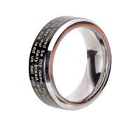 minkissy Bague Bible Bague Croix En Acier Inoxydable Foi Orthodoxe Bande De Mariage D'hommes Seigneur Prière Groupe Sterling Catholique Bibliques Pour Hommes Alliage Black