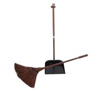 minkissy Balai et Pelle à Poussière en Bois de Palmier à Poils Doux et Épais, Antistatique, Dimensions 90x30 Cm 88x25 Cm, Ensemble de Nettoyage Intérieur et Extérieur pour Parquet,