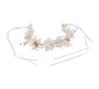 minkissy Bandeau De Mariage Floral Pour Femme Guirlande Bohème Avec Rubans Et Perles Accessoire Photo Pour Anniversaire Ou Fête Honneur
