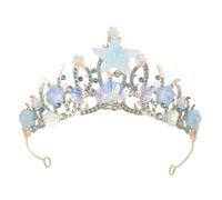 minkissy Bandeau de Mariée Orné de Strass Coiffe de Mariée Couronne de Reine Sirène Diadème Sirène pour Femme