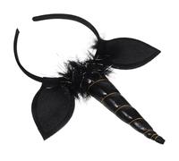 minkissy Bandeau Licorne Noir Léger Accessoire Cheveux Cosplay Fête Garçon Fille Corne Décorative Stable et Drôle