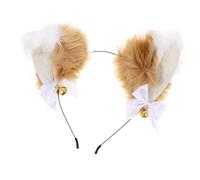 minkissy Bandeau Oreilles De Renard Peluche Avec Clochette Accessoire Cosplay Léger Et Ajustable Serre-tête Animaux Pour Fête Halloween Costume Et Anniversaire Cadeau Femmes