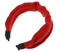 minkissy Bandeau Rouge Fil De Laine Femme Mode Crochet Bandeau De Cheveux Large Turban Tricoté Pour Noël Hiver Maquillage Accessoire De Cheveux Esthétique