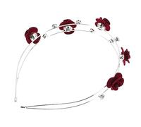 minkissy Bandeau Tresser La Frange Liens Accessoires De Cheveux De Fleurs Groupe Couronne De Fleurs Douane Branché Bandes Filet Soutenir Accessoire De Casque Rose Alliage De Zinc