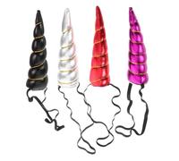 minkissy Bandeaux Licorne Lot de 4 pour Fête Anniversaire Garçon et Filles Serrage-Tête Animal Dessin Accessoires Cheveux Licorne Coiffes Cosplay pour Filles Ados Tout-Petits Fournitures de Fête
