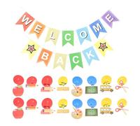 minkissy Bannière de Rentrée Scolaire en Papier Solide et Suspendue, Décorations de Rentrée Scolaire Élégantes pour Fête de Retour à L'école et Accessoires Festifs