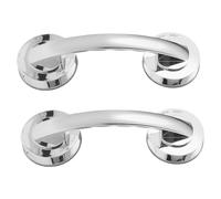 minkissy Barres D'appui à Ventouse Facile à Entretenir 2pcs pour Salle de Bain Design Robuste en Plastique Argenté Cuisine et Seniors
