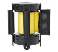 minkissy Barrière de Sécurité Rétractable Jaune 2 Mètres, Ceinture D'isolement Pvc Télescopique pour Contrôle des Foules Intérieur et Extérieur, Ruban Avertissement Pratique Industrielle