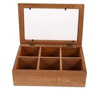 minkissy Boîte À Bijoux Vintage En Bois Massif Carrée Amovible Et Verrouillable Pour Sachets De Thé Et Clous
