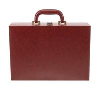 minkissy Boîte à Clés Moyenne en PU Cuir Rouge Brun Boîte de Rangement Ménager Compacte Grosse Capacité Étui Portable pour Agent Immobilier Organiseur de Documents et Clés pour Contrôle