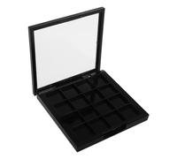 minkissy Boîte boîte d'ombre à paupières Palette d'ombres à paupières Palette personnalisable palette de fard à paupières vide palette de fards à paupières portable Plastique Black