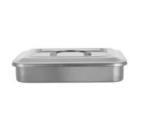 minkissy Boîte de Carrée Inox avec Couvercle Plateau Inox Anti-rouille pour Instruments Professionnels et Vétérinaires Bac de Trempage et Facile à Nettoyer Rangement Médical Sécurisé