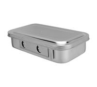 minkissy Boîte de pour Outils de Manucure en Acier Inoxydable 304 Épais Plateau Perforé 20 CM avec Couvercle Hermétique Rangement Hygiénique pour Accessoires Nail Art Professionnel