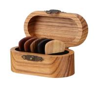 minkissy Boîte de Rangement pour Médiators de Guitare avec Accessoires Bois Compartimenté pour Rangement Aisé Adapté à de Jeu