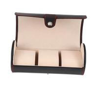 minkissy Boîte Montre Cylindrique Vintage Emplacements Cuir pour Voyage et Coffret Rangement Bijoux Portable et Valise Montre Homme Compacte