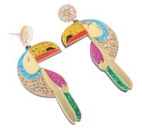 minkissy Boucles D’Oreilles Pendantes Perroquet Pailleté Coloré 1 Paire Légères et Originales Bijoux Femme pour Fêtes Shopping et Occasions Spéciales Accessoires Mode Filles