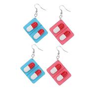 minkissy Boucles d'Oreilles Pendantes en Bois 2 Paires de Pendentifs Amusants de Capsule Médicale Accessoires Uniques pour Femmes Infirmières Légères et Confortables
