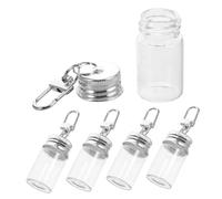 minkissy Bouteille à Souhaits en 7ml pour DIY 5pcs Porte-clés Mini-Bouteilles Décoratives pour Messages Et pour Présents Et Occasions Spéciales