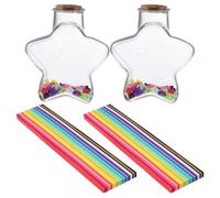 minkissy Bouteille à Souhaits en Plastique avec Étoiles en Papier Origami Transparent, Multifonctionnelle et Incassable, pour Présent d'anniversaire ou Déclaration d'amour