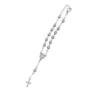 minkissy Bracelet Chapelet Croix Jésus Chaîne De Poignet Perles Bracelet Rétro Pour Homme Femme