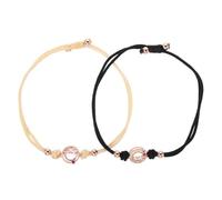 minkissy Bracelet de couple à distance, bracelets assortis pour couples, 1 paire, alliage et corde tressée, technologie de connexion tactile, pour relation à distance et fiançailles