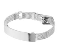 minkissy Bracelet en Acier Inoxydable 21,5 Cm X 8 Mm, Réglable Boucle, Bracelet Métallique Vierge à Graver, Ébauche pour Création Diy, Acier Inoxydable Argenté, Bijou Personnalisé