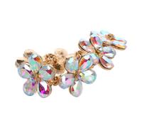 minkissy Bracelet En Cristal Coloré Élégant Épouser Mariage Fleurs Joli Scintillant Branché Pendant Femme Poignet Bracelet Fleur De Rose Strass Pour Femelle Creux Délicat Bracelets Alliage