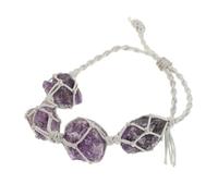 minkissy Bracelet tissé en pierre brute bracelet de perles pour femme Bracelets pour femmes bracelets de perles pour femmes bracelet en cristal pour hommes Cristal Rugueux Violet,mauve