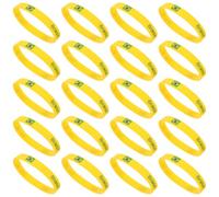 minkissy Bracelets brésiliens en Silicone, 20 pièces, imprimé Drapeau du Brésil, légers et Extensibles, pour activités Quotidiennes et fêtes à thème, Design Vif