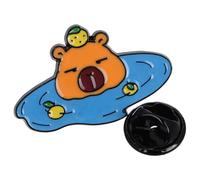 minkissy Broche Capibala à Broche Broche Épingles à Broche Fille Cool Badges Épingles Drôles Pour Adultes Épingler Pour Les Vêtements Sécurité Mode Métal Orange Alliage De Zinc