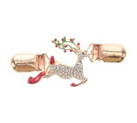 minkissy Broche De Noël En Forme D'Élan Épingle De Noël Bijoux De Noël Pince À Cravate Broche De Noël Pinces À Chaîne De Pull Vintage Broche Flocon De Neige Broche Père Noël