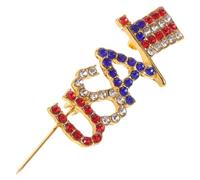 minkissy Broche Épingle Drapeau Lettres Usa Design Élégant pour Femme Accessoire pour Fêtes Patriotiques
