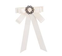 minkissy broche noeud mode mesdames broche en strass vêtements Cou épingle à nourrice broches de broche vintage épingle de col nœud pince à linge blanche