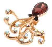 minkissy Broche Pieuvre Ornée de Cristaux et Paillettes, Broche Décorative Animale en Métal, Accessoire de Mode Femme pour Fêtes et Soirées, Bijou Élégant D’animal Marin, Accessoire