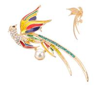minkissy Broche Pour Femme Paon Et Phénix Ethnique En Cristaux Et Perles, Accessoire Vestimentaire Élégant, Bijou Animal Décoratif Pour Tenue Festive, Idée Présent Féminine